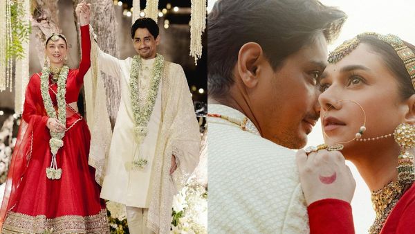 Aditi Rao Hydari ने दूसरी बार Siddharth से की शादी, सामने आईं दुल्हा-दुल्हन की शानदार तस्वीरें