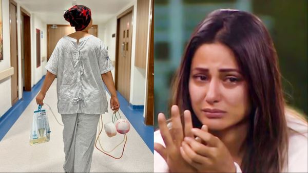 एक हाथ में ब्लड बैग और दूसरे में यूरिन बैग, कैंसर ने कर दिया Hina Khan का ये कैसा हाल, सामने आई इमोशनल फोटो