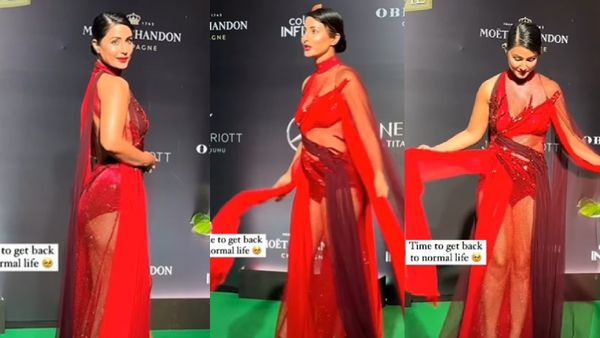 Hina Khan ने रेड हॉट ड्रेस में मारी ऐसी एंट्री, लोग बोले- 'इसको तो कैंसर हुआ करता था..'