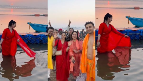 गंगा स्नान के बाद भीगी साड़ी में पोज मारने लगीं Tanishaa Mukerji, एक्ट्रेस की हरकतें देख फूटा लोगों का गुस्सा