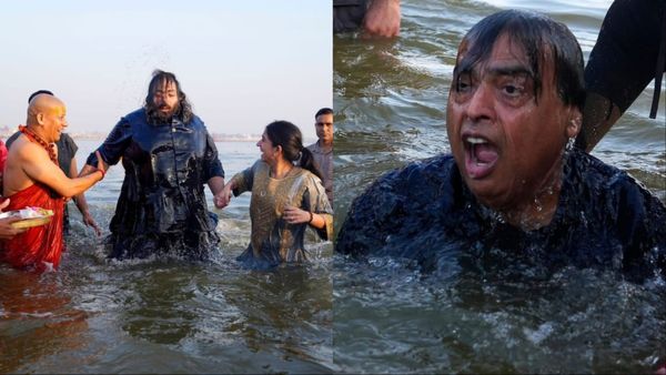Mahakumbh में डुबकी लगाने के बाद वायरल हुईं Mukesh Ambani और Anant Ambani की शॉकिंग तस्वीरें