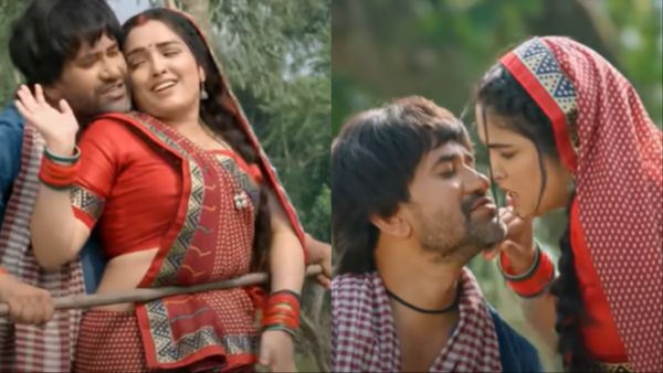 Aamrapali की मरून साड़ी पर दिल हार बैठे Nirhaua, देसी रोमांस वाले इस गाने ने तोड़ डाले सारे रिकॉर्ड