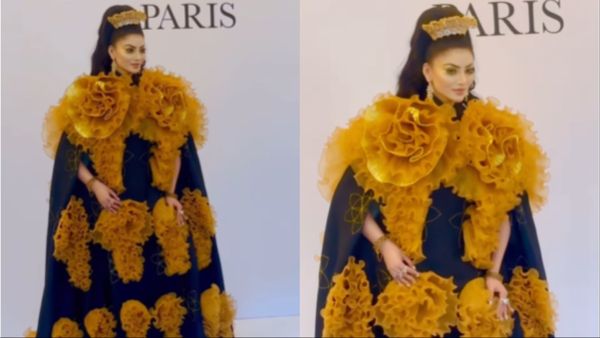 Urvashi Rautela बगीचा बनकर पहुंचीं विदेशी इवेंट में, लोगों ने कहा-'ऐसे कपड़े पहनने वाली पहली एक्ट्रेस'
