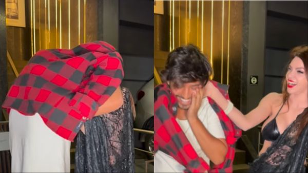 Sherlyn Chopra ने पार कीं बेशर्मी की सारी हदें, मीडिया के कैमरों के सामने करने लगीं एक आदमी को किस!