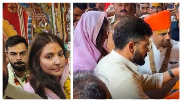अयोध्या पहुंचे विराट-अनुष्का राम मंदिर मे किए दर्शन, चढ़ावे में चढ़ाई ये चीज, अनुष्का से सिर से नहीं हटा पल्लू
