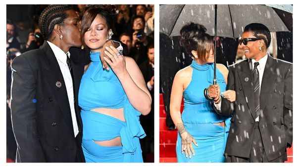 Cannes की रिमझिम मे, कटे फटे कपड़ो में रिहाना ने बॉयफ्रेंड के साथ दिखाया बड़ा सा बेबी बंप, तीसरी बार प्रेग्नेट