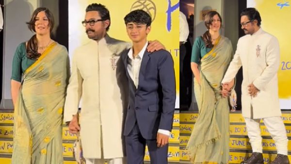 प्यार किया तो डरना क्या.. गर्लफ्रेंड गौरी का हाथ थामकर आमिर खान ने दिए पोज, बेटे आजाद ने देखा पापा का रोमांस