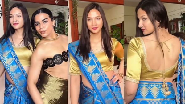 लड़का से लड़की बने संजय बांगर के बेटे ने पहली बार पहनी साड़ी, गजब का लुक देख पीछे पड़ा लड़का?