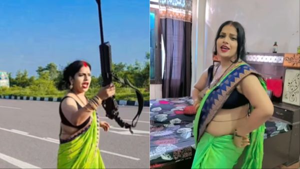 Viral Video: इंस्टाग्राम रील के चक्कर में साड़ी पहनी महिला ने सड़क पर लहराई बंदूक, अब पुलिस पड़ी पीछे