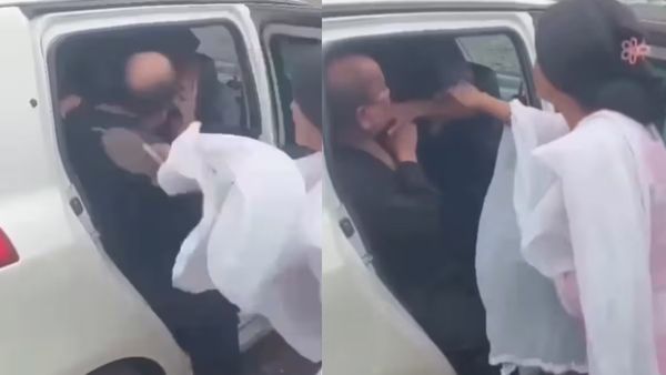 Viral Video- सरेराह महिला ने नेता जी को चप्पल से पीटा, ब्लैकमेल करने का आरोप!