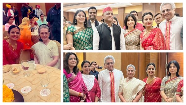 In Pics: 65 का दूल्हा 50 की दुल्हन, रिसेप्शन में आशीर्वाद देने पहुंचे डिंपल-अखिलेश, जया बच्चन, सोनिया गांधी