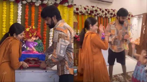 Charu Asopa ने एक्स पति के साथ निभाईं सारी रस्में, कपल बनकर गणपति बप्पा को लाईं घर, खुशी से झूमीं जियाना