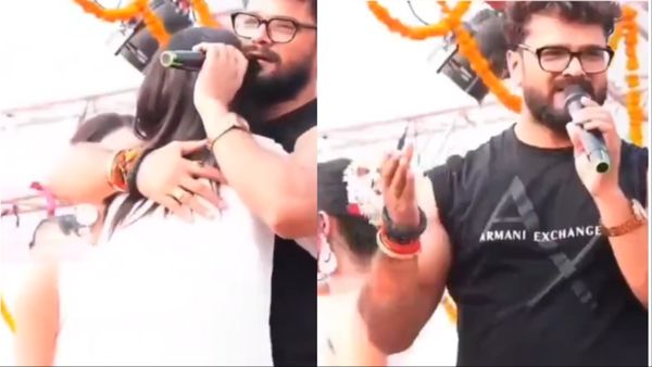 पवन सिंह के बाद Khesari Lal Yadav का विवादित वीडियो आया सामने, लड़की देख बोले- 'जहां चाहता हूं, पकड़ लेता हूं'
