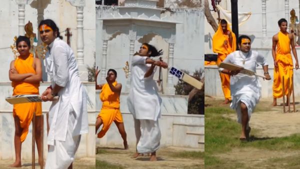 गौरी गोपाल आश्रम बना क्रिकेट स्टेडियम, अनिरुद्धाचार्य के चौके-छक्के देख फटी रह जाएंगी आंखे