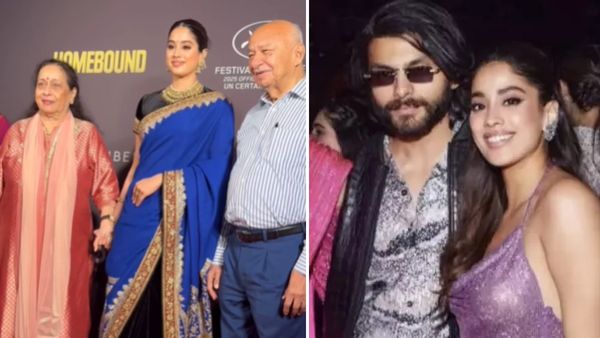 शिखर पहाड़िया के मा-बाप के साथ पोज देती हुईं नजर आईं जान्हवी कपूर, लोग बोले- होने वाले 'सास ससुर'