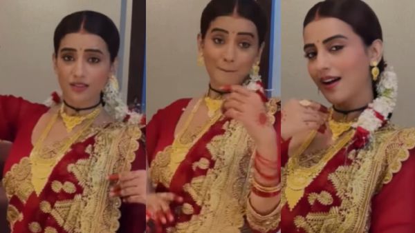 'साजन साजन तेरी दुल्हन..' करवा चौथ पर किसके लिए दुल्हन बनीं Akshara Singh? वीडियो देख चौंक गए लोग
