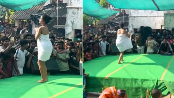 30 सेकंड के वीडियो ने इंटरनेट पर मचा दी खलबली, तौलिया लपेट लड़की ने गांव वालों के सामने कर दिया ऐसा डांस