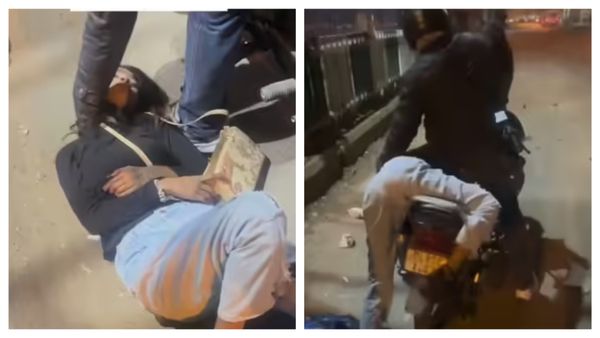 VIDEO: नशे में धुत्त महिला ने बुक की रैपिडो, राइडर से नहीं संभली सवारी, पहले बाइक फिर सड़क पर लेटी