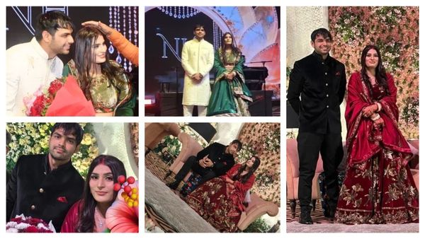 नीरज चोपड़ा ने एनिवर्सी से पहले रखा ग्रैंड रिसेप्शन, वीवीआईपी गेस्ट के बीच पत्नी हिमानी मोर के साथ किया रोमांस