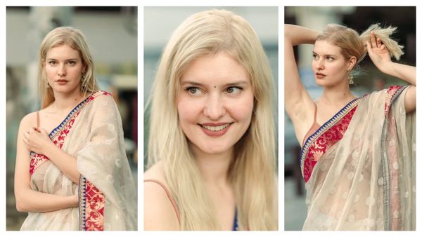 साड़ी- झुमका-लिपस्टिक- बिंदी.. जर्मन ने फेल करदी सारी हिंदुस्तानी भाभियां, 24 घंटे मे बन गई नेशनल क्रश