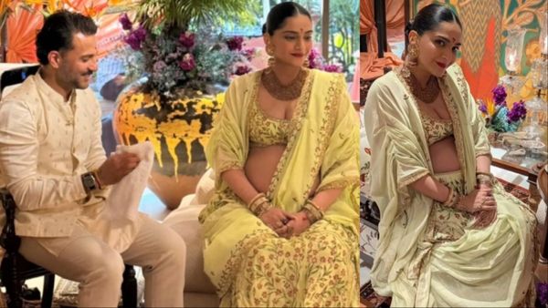 बेटा होगा या बेटी? सोनम कपूर की बेबी शावर फोटो वायरल, बंप शेप देखकर लोगों ने लगाया ये अंदाजा