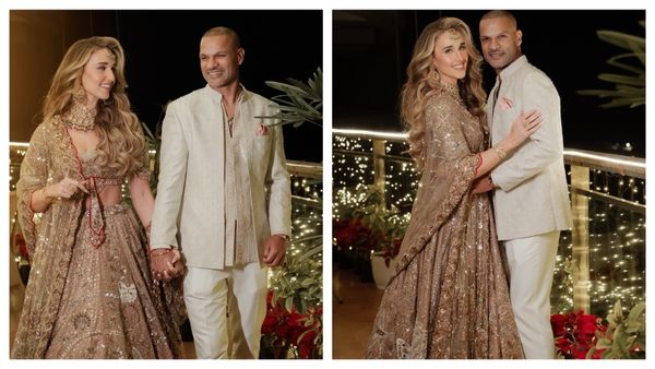 शिखर धवन की दूसरी शादी का जश्न शुरू, संगीत नाइट में ग्लोडन परी बनीं दुल्हनिया सोफी शाइन