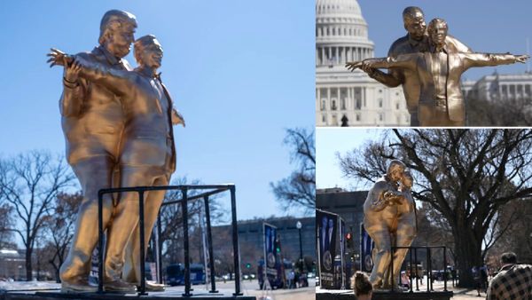 कहां लगाया गया डोनाल्ड ट्रंप और जेफ्री एपस्टीन का पुतला? टाइटैनिक वाले रोमांटिक पोज में दिखे मासूमों के दरिंदे