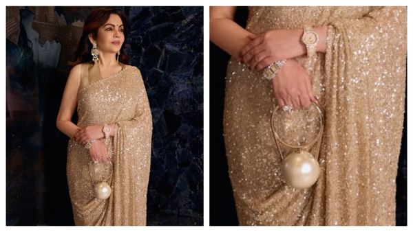 ईशा की साड़ी पर नीता अंबानी ने पहना स्लीवलैस ब्लाउज, साढ़े 4 करोड़ की घड़ी 93 लाख का पर्स लेकर बन गई महारानी