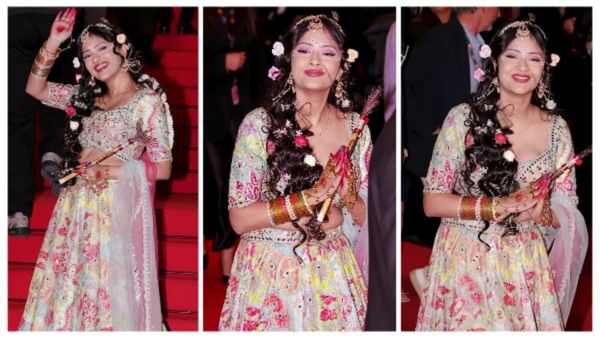 Cannes के रेड कार्पेट पर राधा रानी बनीं सान्या ठाकुर, देसी लुक ने विदेशियों को भी किया दीवाना!