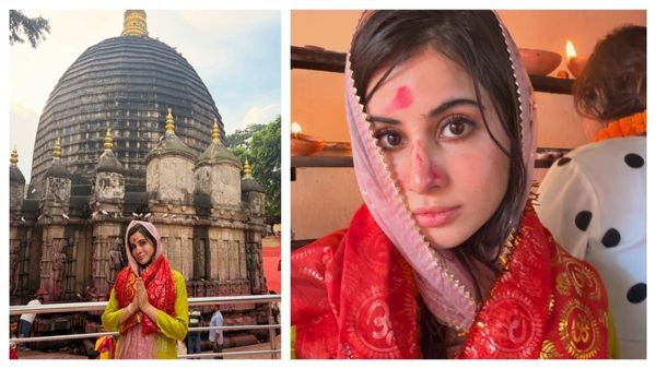 कंवर्ट होने की खबरों के बीच मां कामाख्या मंदिर के दर पर पहुंची उर्फी जवेद, सिंदूरी-सिंदूरी हुई