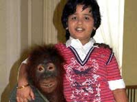 Chimpanzee playing lead in Appu Pappu