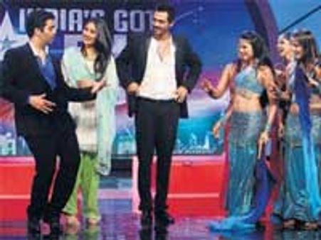 Karan Johar performs a belly dance