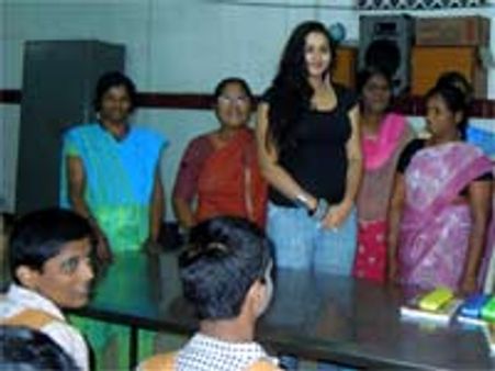 Namitha visits orphanage