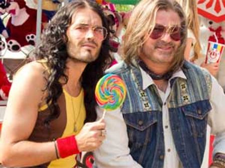 Retro looks for actors Alec Baldwin and Russell Brand