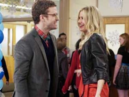 Diaz-Timberlake share kiss at Bad Teacher premiere