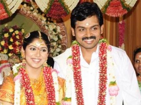 Karthi marries Ranjani in traditional style