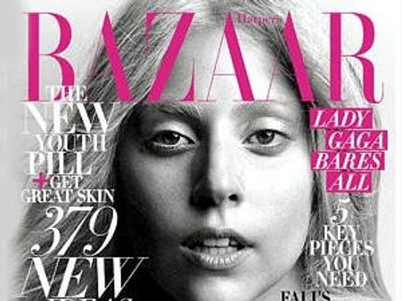 Lady Gaga poses for Harper's Bazaar sans make-up