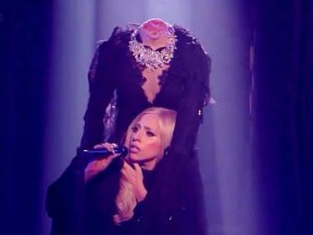 Lady Gaga sings her head off for UK X Factor