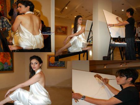 Ali Zafar paints Aditi Rao Hydari 'bareback' in public