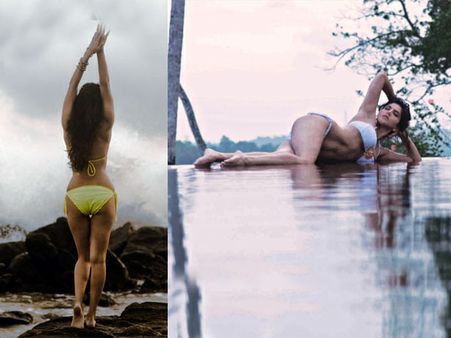 Sunny Leone's hot bikini act in Sri Lankan beaches