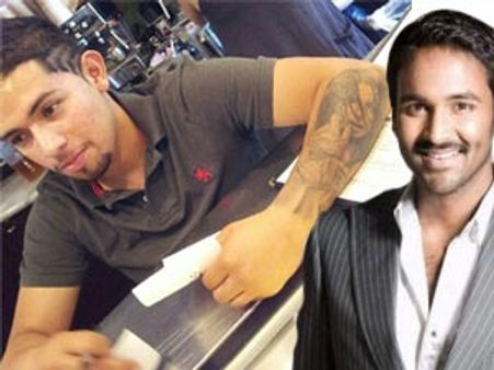 Vishnu Manchu gifted a guitar pick by Bryan Adams