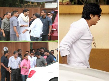 Pictures: Shahrukh, Salman visit Rajesh Khanna's residence