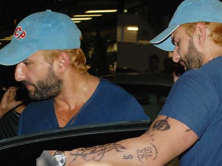 Picture: Saif Ali Khan's horrible blonde look and Tattoo!