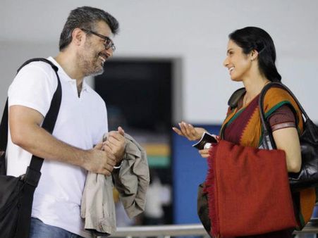 Pictures: Ajith with Sridevi on English Vinglish sets