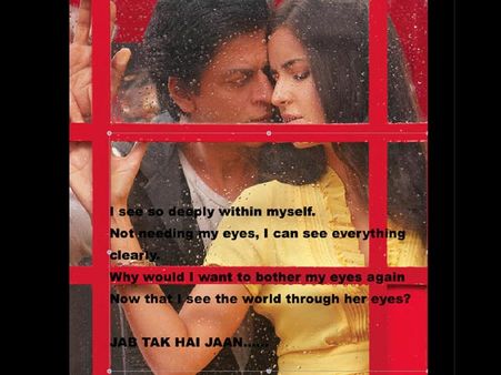 Picture: Shahrukh Khan getting intimate with Katrina Kaif in Jab Tak Hai Jaan