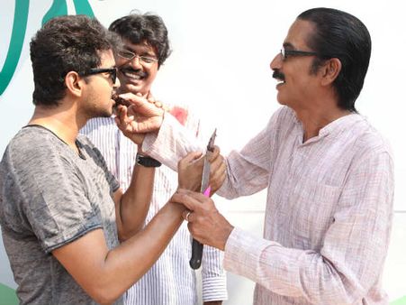 Pictures: Manobala celebrates birthday with Vijay and Vijay