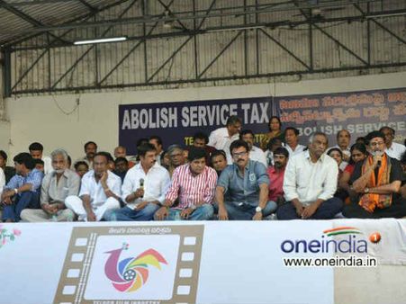 Photos: Venkatesh, Nani protest against service tax