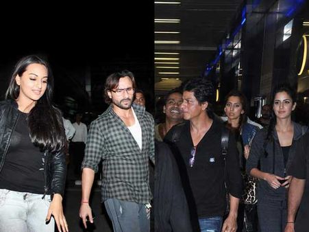 Pictures: Shahrukh, Katrina, Saif, Sonakshi spotted at airport