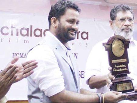 Resul Pookutty conferred with Aravindan Puraskar