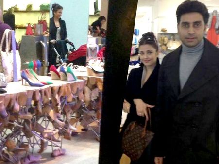 Pic: Aishwarya Rai on a shopping spree with hubby Abhi in London